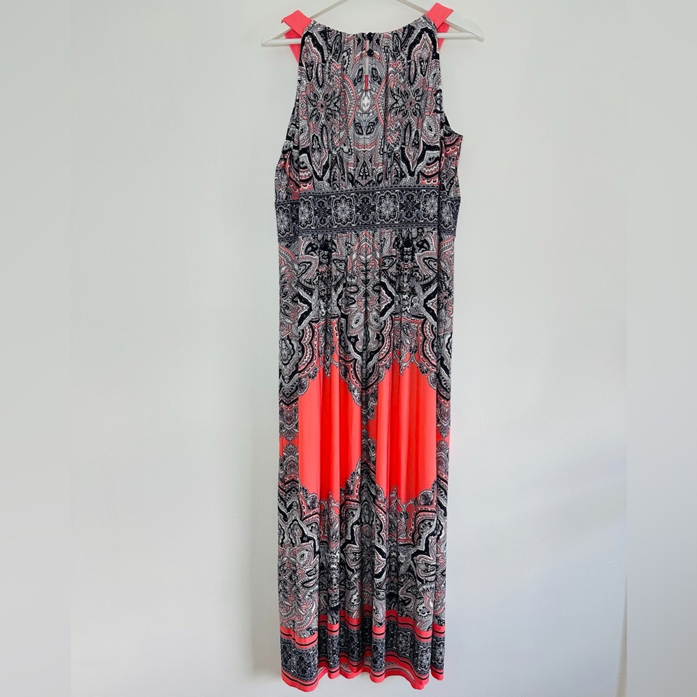 NWT Sandra Darren Navy & Coral Paisley Dress